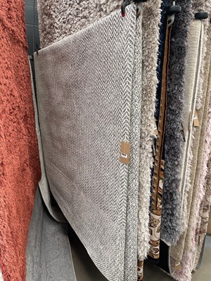 Lot 5043 - Large carpet, herringbone blue and beige