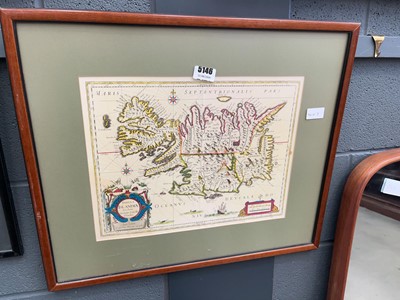 Lot 5146 - Framed and glazed map of an island