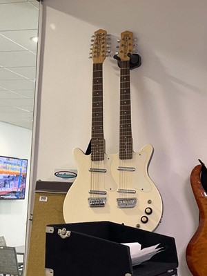 Lot 2117 - Danelectro double neck electric guitar, with...