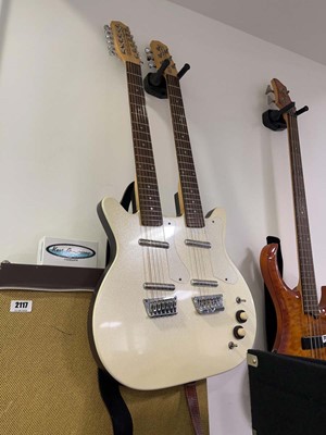 Lot 2117 - Danelectro double neck electric guitar, with...