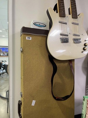 Lot 2117 - Danelectro double neck electric guitar, with...