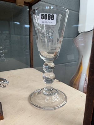 Lot 5088 - Etched glass goblet
