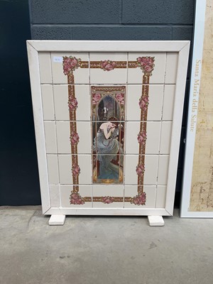 Lot 5164 - Alphonse Mucha art nouveau tiled fire screen