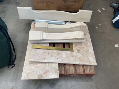 Lot 4401 - Marble tile effect fireplace surround plus...