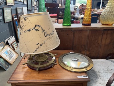 Lot 5170 - Nautical themed table lamp plus porthole mirror