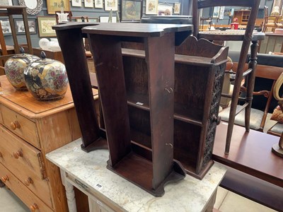Lot 5178 - Two oak hanging shelves