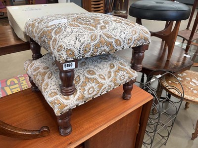 Lot 5190 - Pair of upholstered footstools