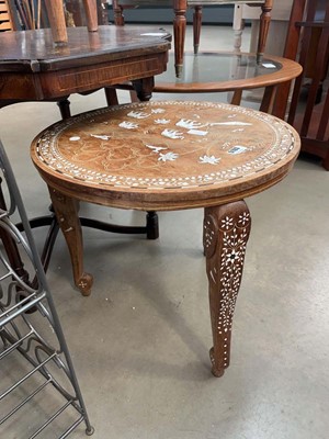 Lot 5193 - Circular Indian inlaid table
