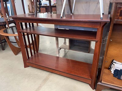Lot 5196 - Reproduction mahogany console table with two...