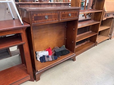 Lot 5197 - Reproduction mahogany open bookcase with...