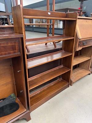 Lot 5198 - Stained beech open bookcase
