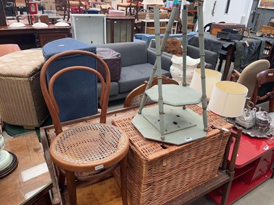 Lot 5204 - Bentwood bergère seated chair, occasional...