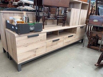 Lot 5218 - Pair of lamp tables and entertainment unit
