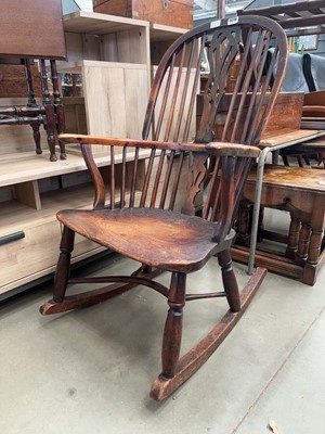 Lot 5219 - Elm seated rocking chair