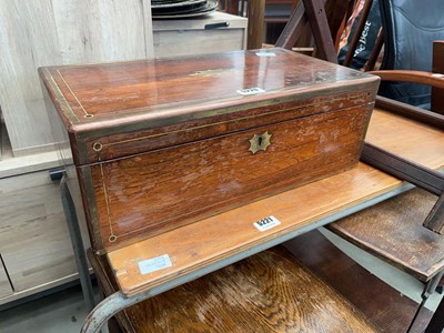 Lot 5220 - Victorian writing slope with brass banding