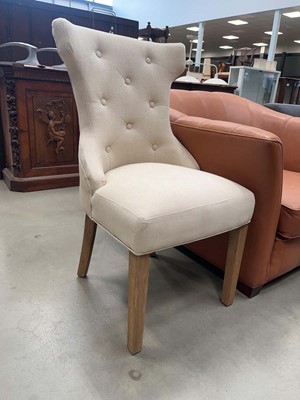 Lot 5233 - Oatmeal button back dining chair