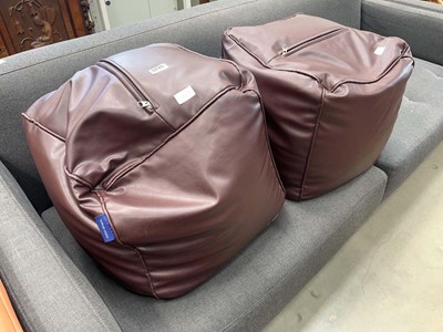 Lot 5235 - Pair of leather effect bean bags