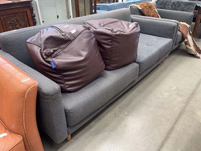 Lot 5236 - Grey fabric 3 seater sofa and matching armchair