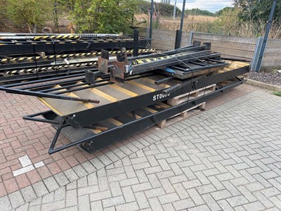 Lot 4501 - 2 x 13 tread steel staircase, with hand rails,...