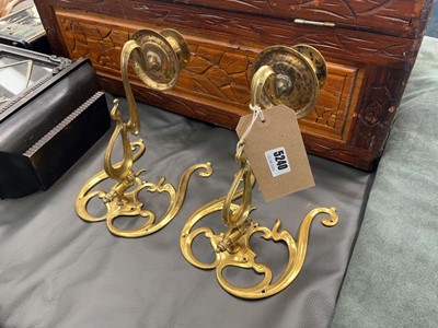 Lot 5240 - 2 brass Art Nouveau style wall sconces