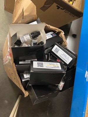 Lot 2165 - Box containing various vaping liquids