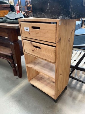 Lot 5246 - Narrow pine bookcase with 2 drawers over