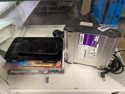 Lot 2173 - Selection of DVD's, tablet and phone...