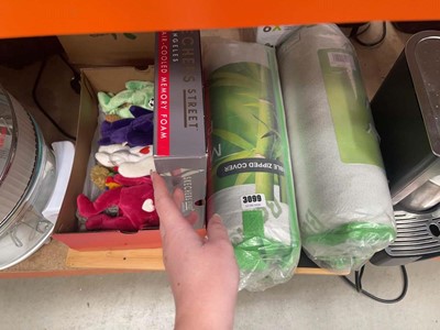 Lot 3099 - Two bamboo and memory foam pillows, lap desk...