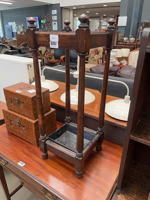 Lot 5257 - Oak stick stand