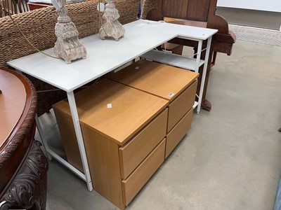 Lot 5268 - White painted corner Ikea desk
