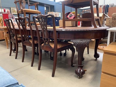 Lot 5272 - Edwardian extending dining table, ball and...