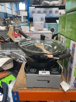 Lot 3119 - Ken Hom wok plus some Masterpro pans and two...