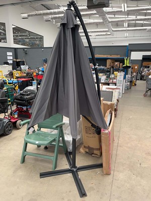 Lot 4517 - Grey folding garden parasol