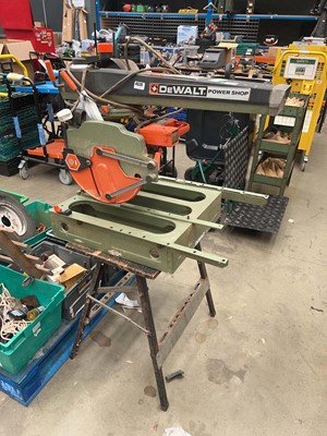 Lot 4520 - Dewalt Powershop radial arm saw mounted on...