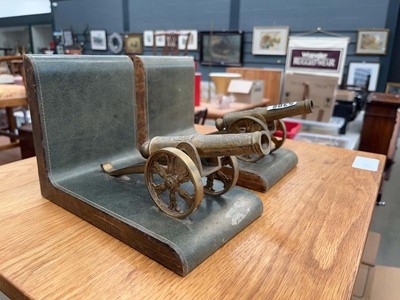 Lot 5308 - Pair of cannon themed bookends