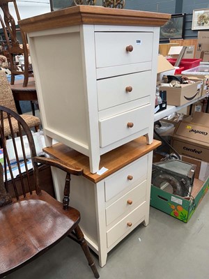 Lot 5309 - Pair of cream painted oak bedside cabinets