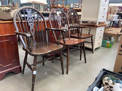 Lot 5310 - 3 wheelback armchairs