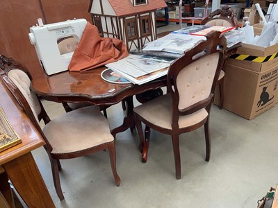 Lot 5314 - Inlaid Italian dining table and 5 chairs