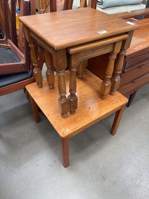 Lot 5317 - Oak nest of two tables, and pine lamp table