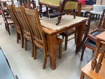 Lot 5318 - Cherry effect dining table and six chairs