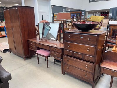 Lot 5330 - Stag bedroom suite comprising headboard,...