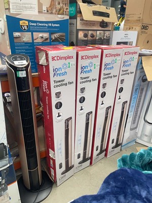 Lot 3231 - 1 unboxed plus 4 boxed Dimplex tower cooling fans
