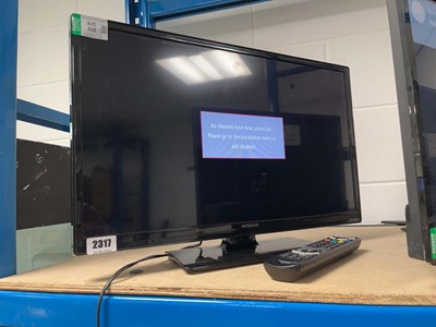 Lot 2317 - 22" Hitachi TV with remote and stand