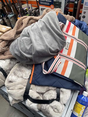 Lot 3246 - Box of various blanket and throws (box not...