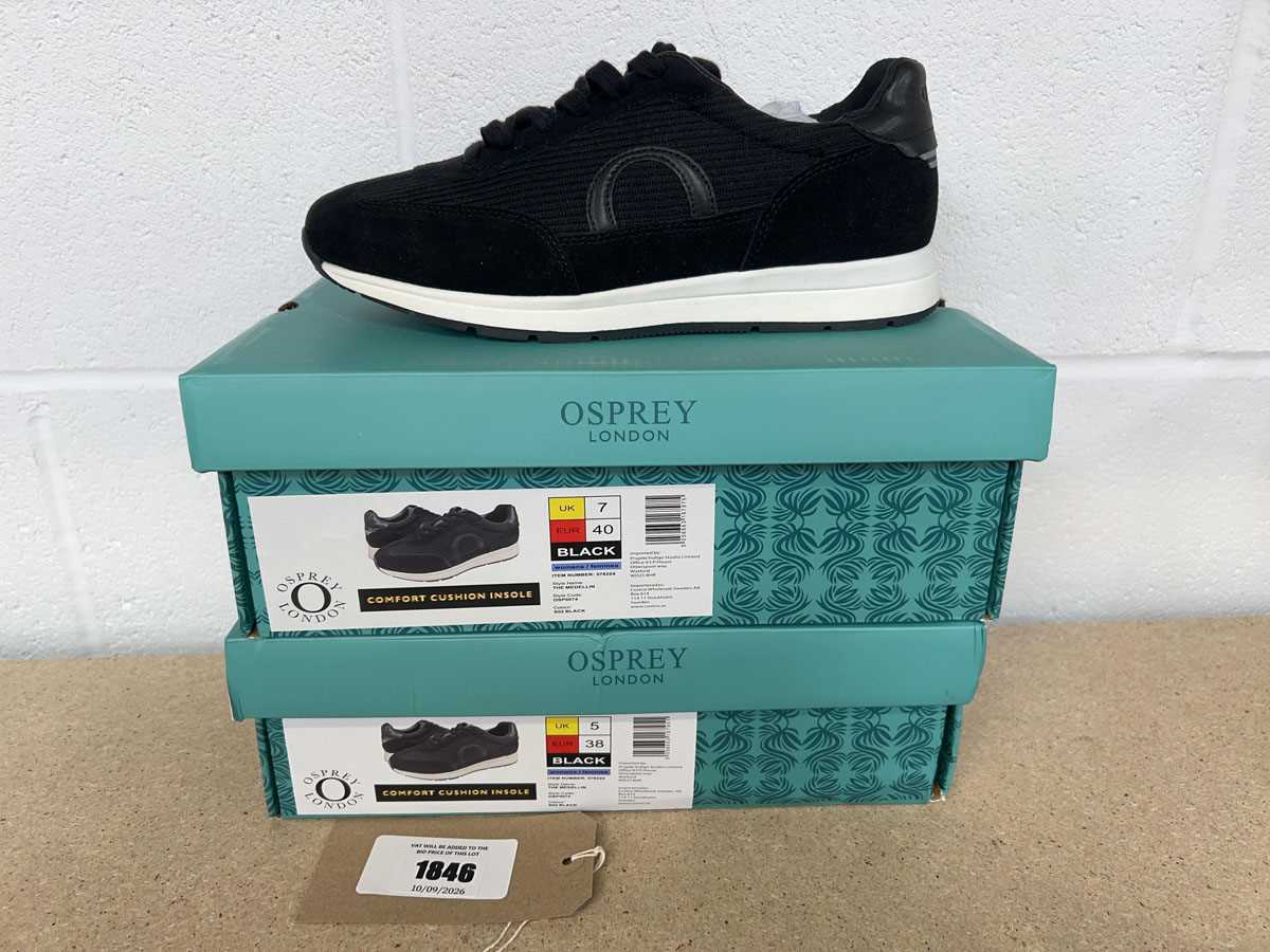 Lot x2 boxed pairs of Osprey trainers sizes UK 5 & 7