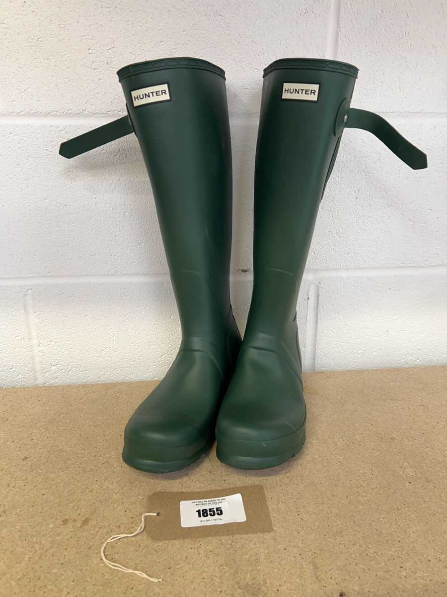 Lot Hunter cascade side wellies in green size UK 8