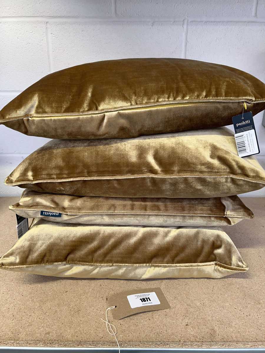 Lot x4 Paoletti luxe velvet feather cushions