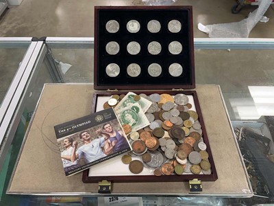 Lot 2328 - (1) Box containing bank notes and coins