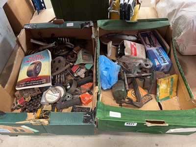 Lot 4621 - 2 crates of car related items inc. pumps,...
