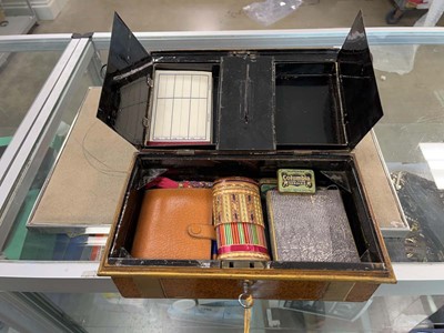 Lot 2329 - Painted tole box containing a selection of...